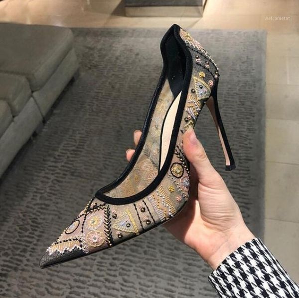 

new designer shoes woman 2020 women pumps slip on high heels chaussures femme pointed toe office ladies shoes1, Black