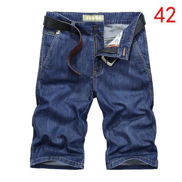

men's jeans baggy men casual denim short pants loose summer skateboard for big size trousers solid color hx3631, Blue