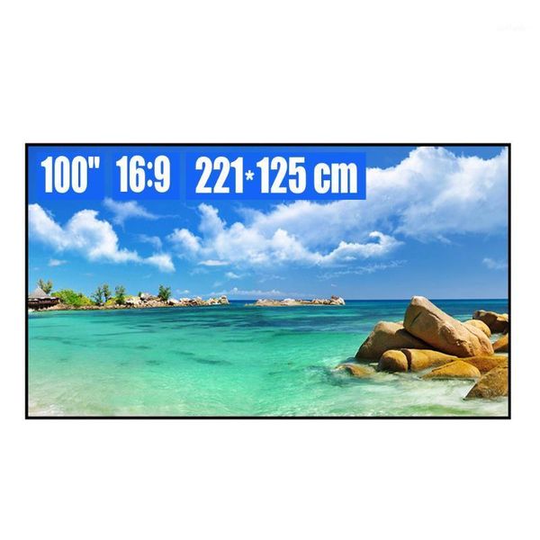 

projection screens 100 inch 16:9 white soft ultra-narrow fixed frame screen 4k/8k hd 3d movie projector for home theater1