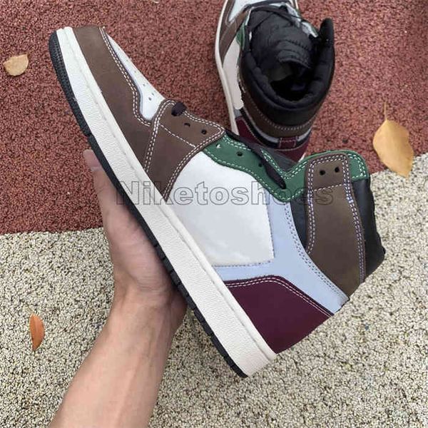 

trainers 1 high og hand crafted basketball shoes black archaeo brown chocolate sail outdoor sneakers sports{category}