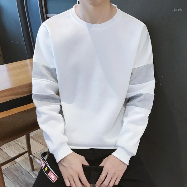 

o-neck solid color men's pullover 2020 autumn casual hoodie men sweatshirt spring new casual loose tee hip hop streetwear1, Black