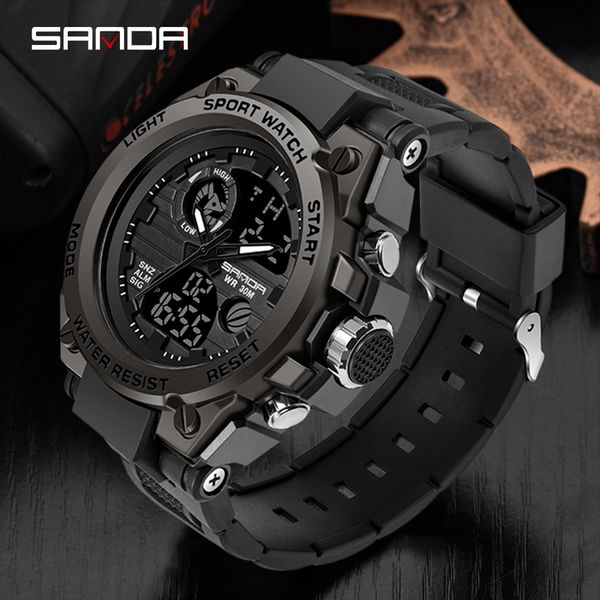 

sanda top luxury watches men military army мужские водонепроницаемые спортивные наручные часы двойной дисплей мужчина relogio мужчина для
