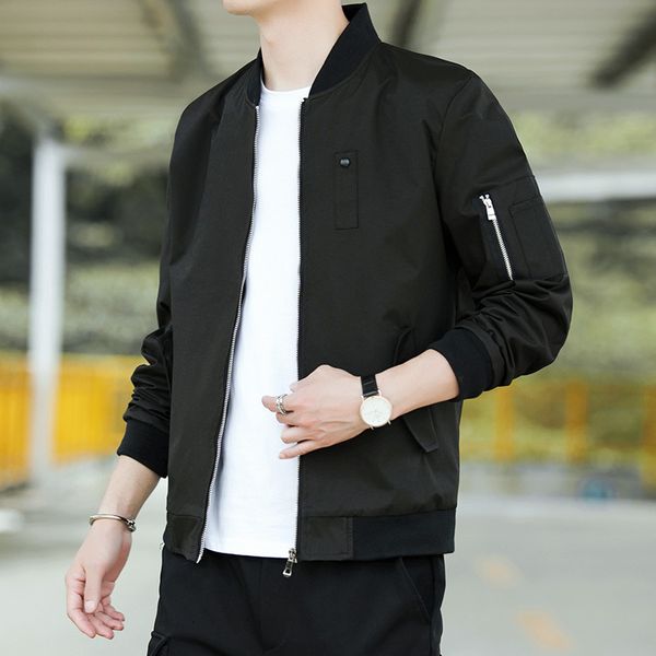 

coat 2019 spring and new thin youth autumn baseball casual men's jacket, Black;brown