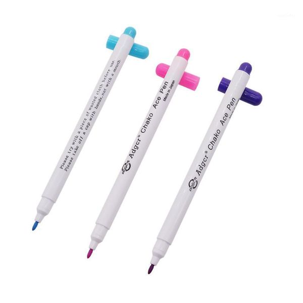 

gel pens 1pcs cross stitch water soluble pen 1mm nib ink color blue purple pink diy automatic decoloring coloring multi function1