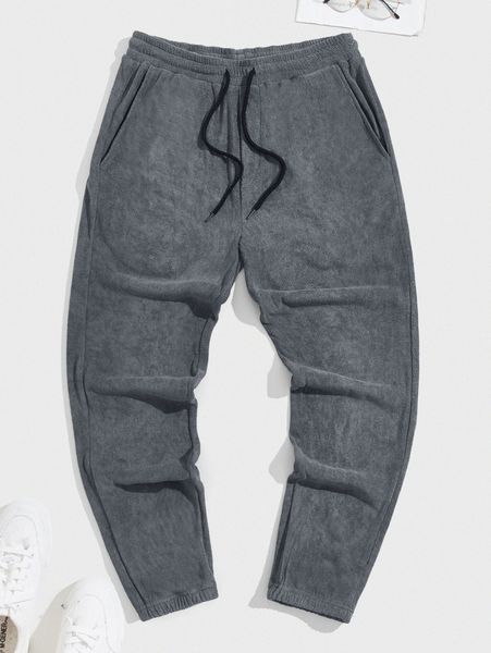 

men drawstring waist sweatpants c1vy#, Black
