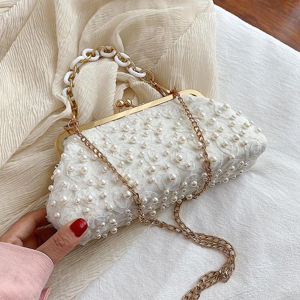 

women fashion hand bags 2020 autumn new shoulder bag pearl embellished ladies messenger bag party all-match purses and handbags