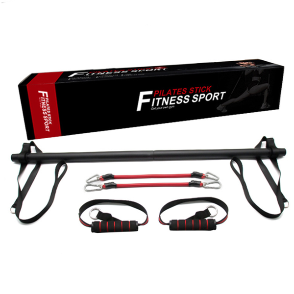 

resistance bands with pilates stick multifunction training bar home gym workout