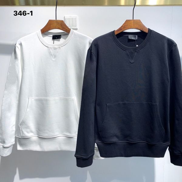 

sweatshirt men street dance skateboard cotton classic embroidery round neck plus velvet fashion hip hop pullover new style5qe, Black