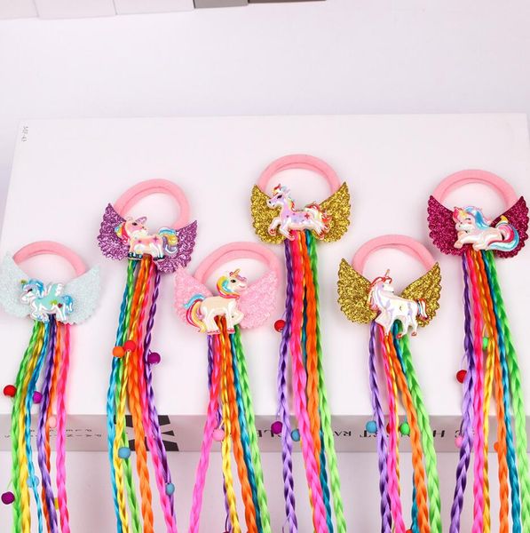 

kids girls colorful wig hairpin hair clips barrette headress hair pins party cartoon hair ring cute fashion accessory e123106, Slivery;white