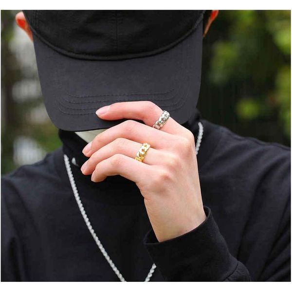

18k gold plated cuban link rings hiphop wedding party jewerly full iced out cubic zirconia fashion ri wmtbca hat7890, Silver
