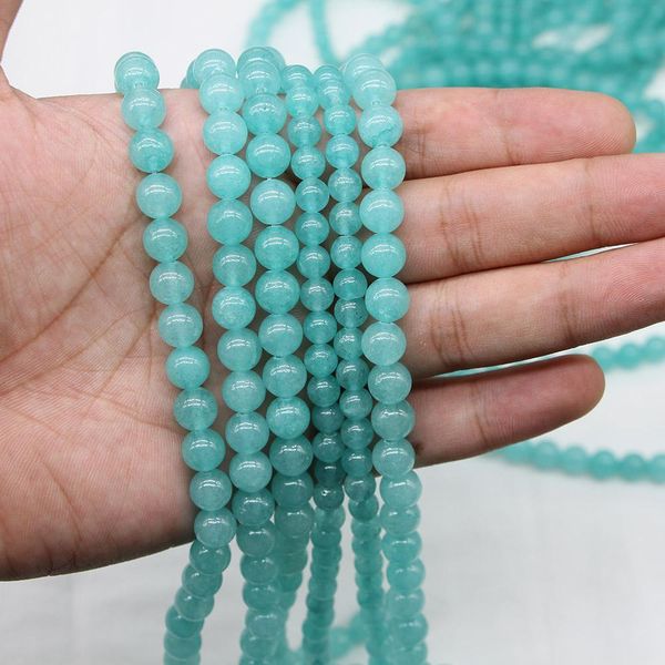 

4 6 8 10 12 mm color lake blue natural stone round beads loose spacer bead for jewelry making diy bracelet wholesale h jllpqb