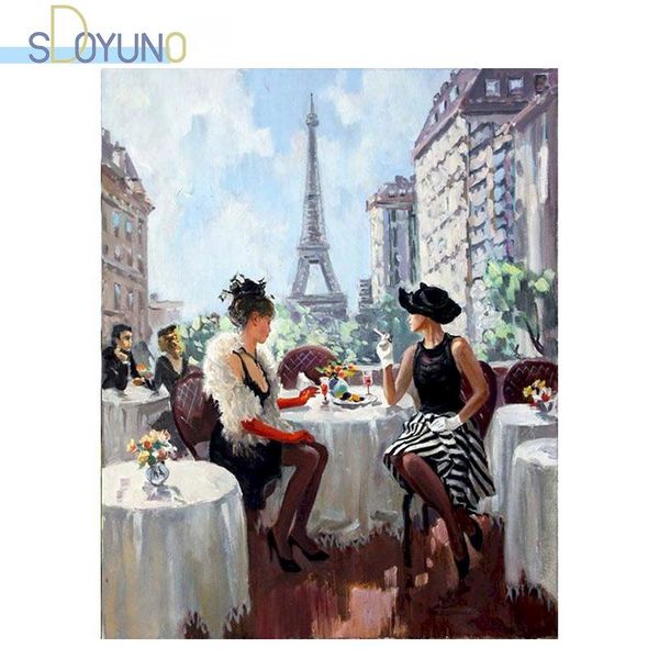 

paintings sdoyuno diy acrylic painting by numbers kits figure 60x75cm drawing on canvas scenery frameless digital hand
