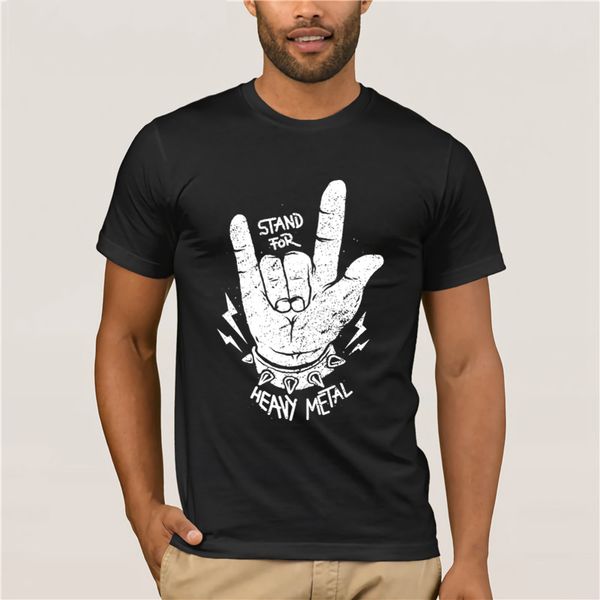 

round neck t shirt men's summer short stand for heavy metal fun design custom print short sleeve t shirt sport hooded sweatshirt hoodie