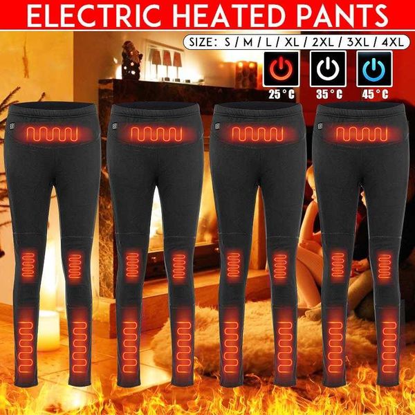 

outdoor pants women's warm electric heated for camping usb power 3gear adjustable heat insulated elastic trousers legging winter, Black;green