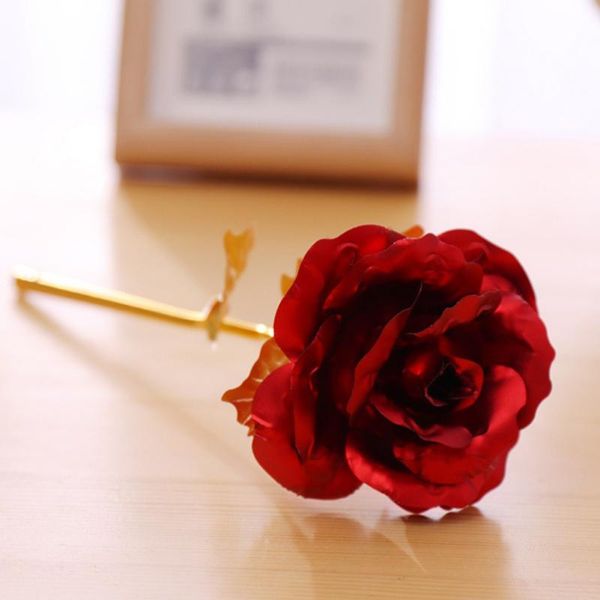 

decorative flowers & wreaths handmade gold rose valentine's day creative gift romantic gifts for lover girl friend party home decoratio