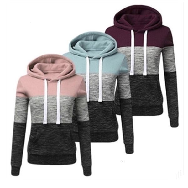 

new color block hooded drawstring sweater women's in autumn / winter 2019, Black