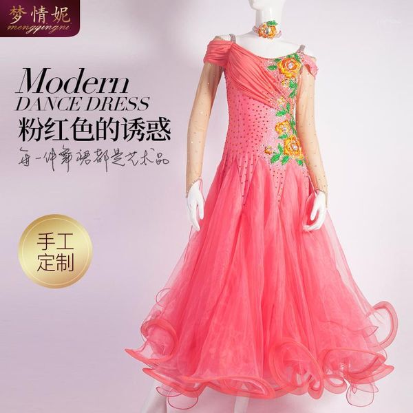 

stage wear customize ballroom dance dress standard waltz dresses competition custom made m1851, Black;red