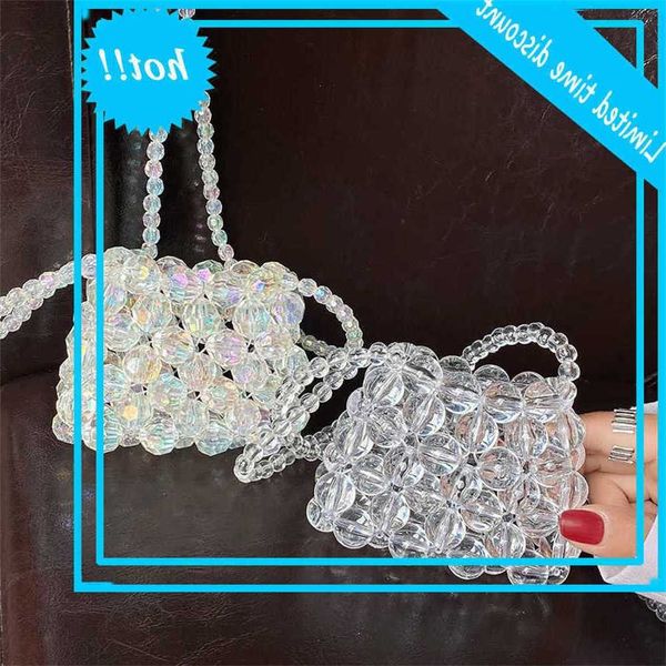 

designer luxury hand-made kraal pockets mini cross shoulder bag clear crystal girl tissue messenger crossbody tas small wallet