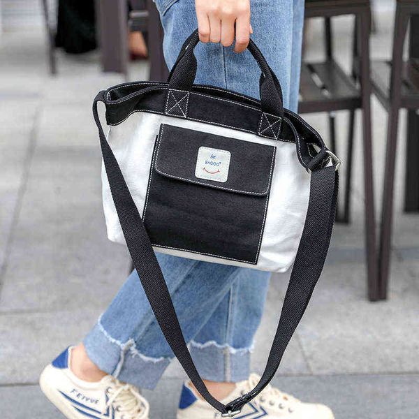 Bolsos de compras Bolsos de mujer Casual Chic Lona Señoras Tote Bag Candy Moda Primavera Mujer Hombro Coreano Verano Shopper Chica Monedero Nuevo 220307