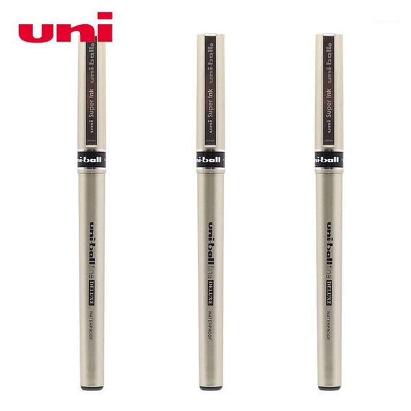 

ballpoint pens japan uni uni-ball fine deluxe ub-177 0.7mm gen ink pen rollerball waterproof black/blue/red color1, Blue;orange