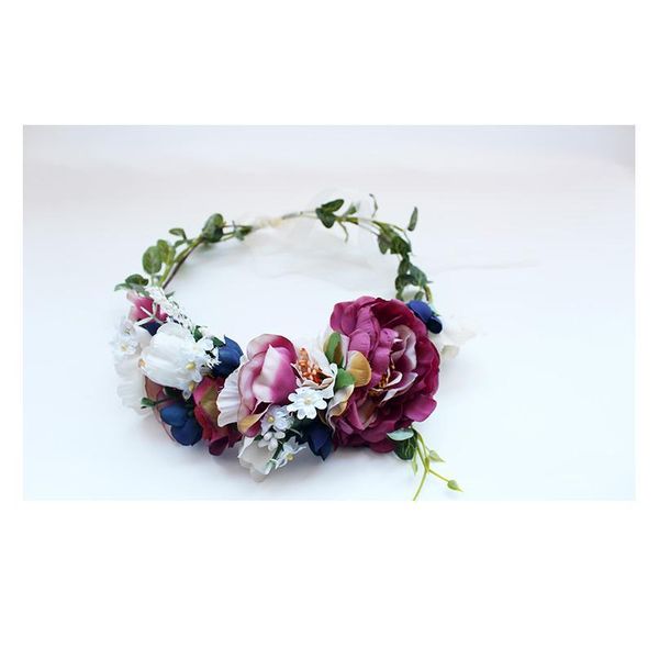 

women wedding flower crown wreath big peony floral garlands bridesmaid flower headband girls hair accessories bride h qylsjv