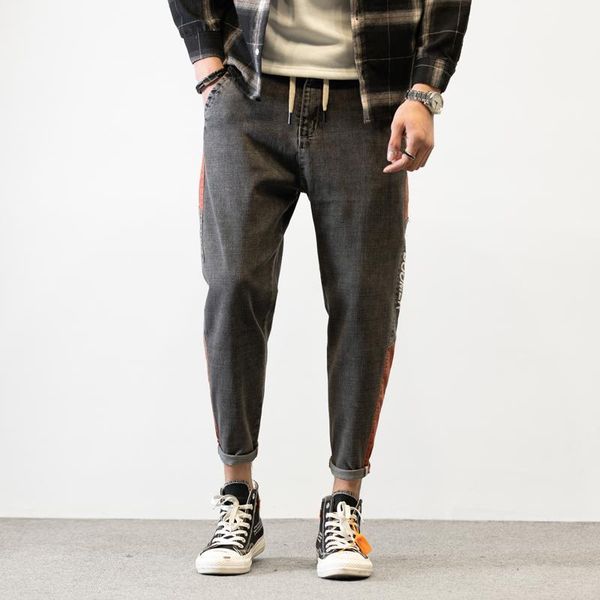 

2020 new fashion causal harem pants man 28-42 size ankle-length trousers loose comfortable elastic waist classic daily clothes1, Black