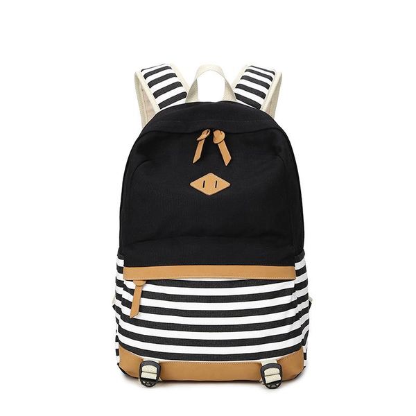 

b83 stripe patchwork backpack women children schoolbag back pack leisure ladies knapsack laptravel bags for teenage girls bbylly