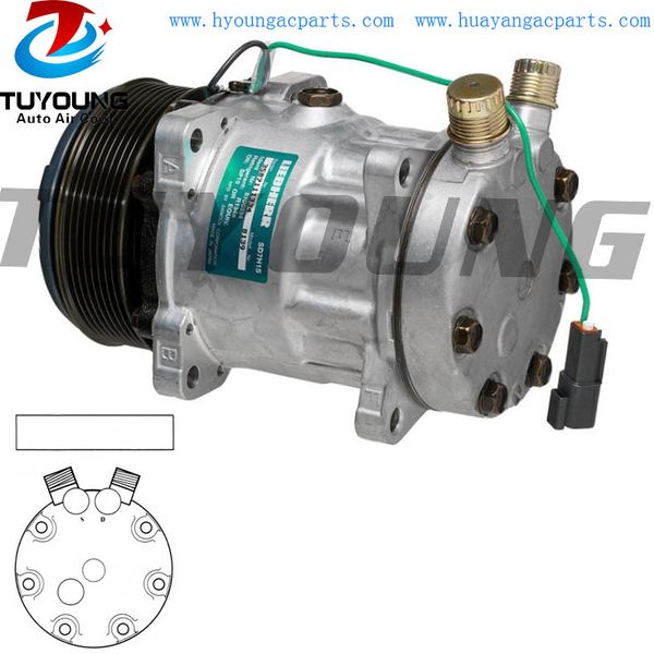 

sd7h15 car a/c compressor for liebherr 119mm 8pk 24v 5700334 10116767 r134a