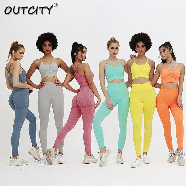 

seamless women yoga set 2pcs set high waist leggings+bras fitness sportswear women running workout sportwear solid yoga sets sqcvcw pingtoy