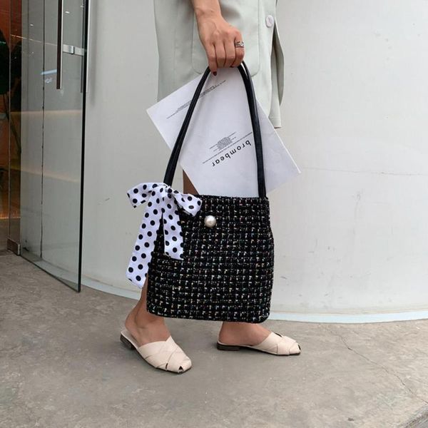 

retro pearl plaid shoulder bag luxury handbags women's bag fashion retro woven shoulder bags plaid handbag woven #15