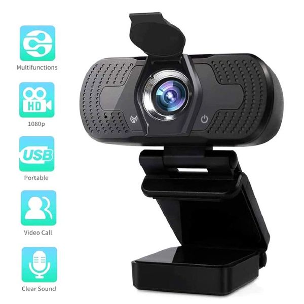 

auto focus webcam portable usb web camera 1080p 3mp large-screen webcam set adjustable up down 30 degrees computer accessories