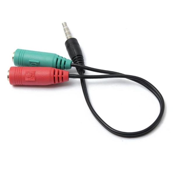 

3.5mm aux audio mic splitter cable earphone headphone adapter male to 2 female