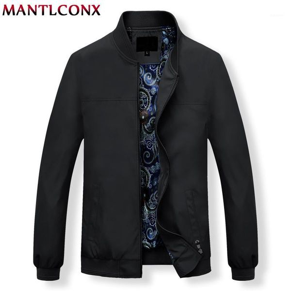 

mantlconx mens jackets spring casual coats solid color mens stand collar zipper jacket male bomber jacket men casual outerwear1, Black;brown