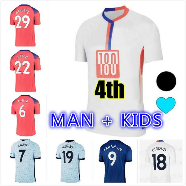 

20 21 cfc t.silva soccer jerseys abraham werner havertz chilwell ziyech lampard football shirt pulisic camiseta 2020 2021 4th men kids kit, Black;yellow