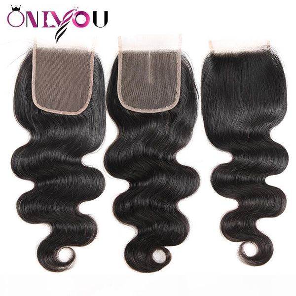 

brazilian virgin human hair body wave lace closure 4x4 middle part raw indian hair closure wholesale body wave human hair bundles, Black;brown