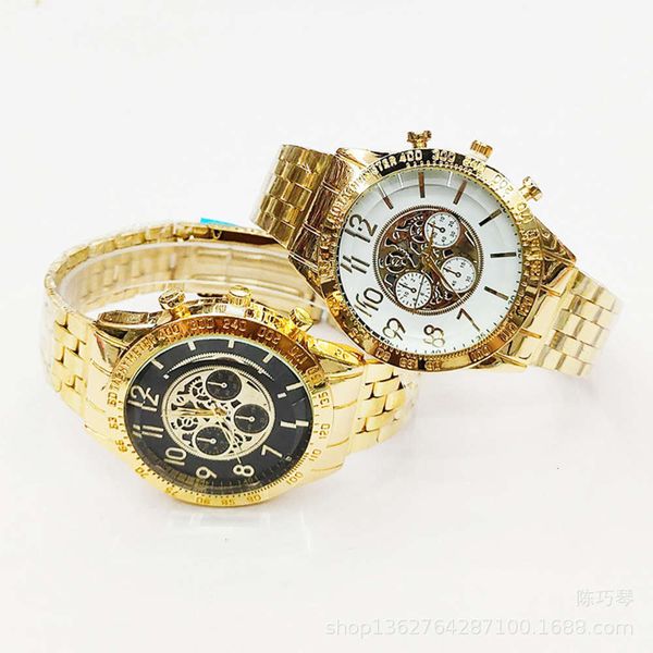 

mechanical band fashion steel imitation hollow quartz men's student's watch 7q5d, Slivery;brown