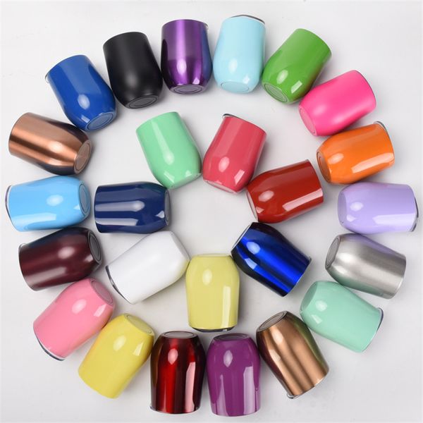 

12oz wine glass egg cups with lid stainless steel tumbler double wall vacuum beer coffee mugs kitchen bar drinkware a05