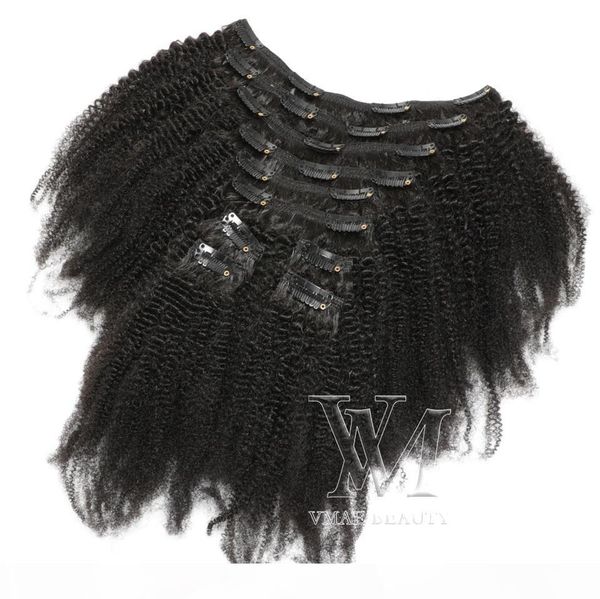 

brazilian afro kinky curly 4b 4c 100g 120g 160g natural black virgin remy human hair extensions clip in hair