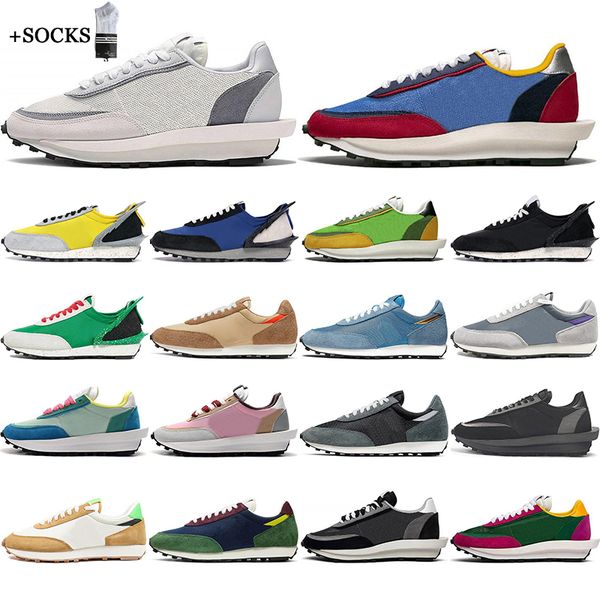 

2021 ldv waffle platform men women breathable running shoes white nylon black grey varsity blue pink sports sneakers mens trainers 36-45