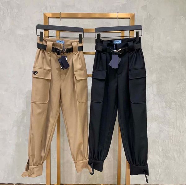 

fashion women cargo pants without belts women casual long pants black khaki cool streetwear with pockets size  l xl, Black;white