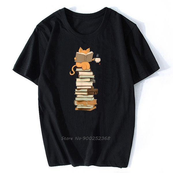 

kittens cats tea and books gift streetwear funny men cotton hip hop harajuku hoodie designers t shirts sweatshirt