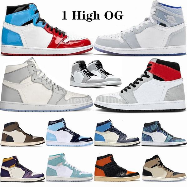 

jumpman 1 женская мужская баскетбольная обувь 1s mid chicago black toe high og light smoke grey 1 trainers pine зеленые осидические кроссовк, White;red