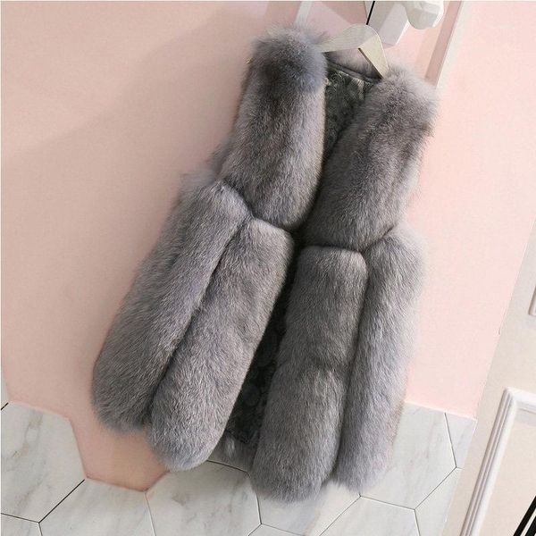 

artificial fur women thicken warm soft sleeveless jacket coat lady streetwear fake faux fur hooded short vest coat lq3371, Black