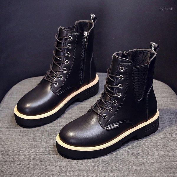 

boots female side zipper personality wild british style thin single comfortable women's1, Black