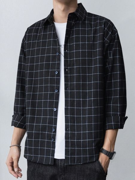 

men plaid button up shirt h0dq#, White;black