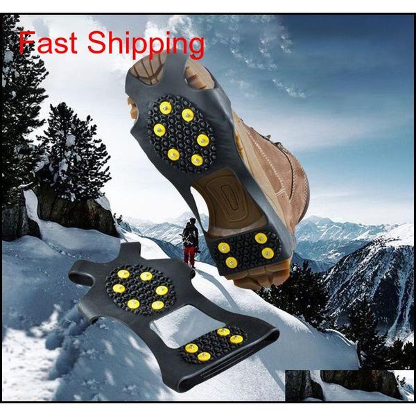 

1 pair 10 studs anti-skid snow ice mountain climbing shoe spikes grips non-slip crampons cleats overshoes crampons spike shoes crampon gqzx