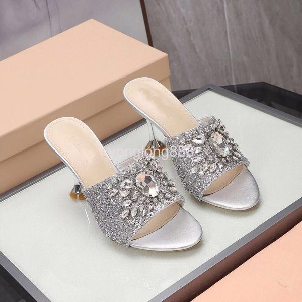 

slippers summer slippers women wear fashionable sweet sandals outside in high heels wine glass heel women's shoes flip, Black