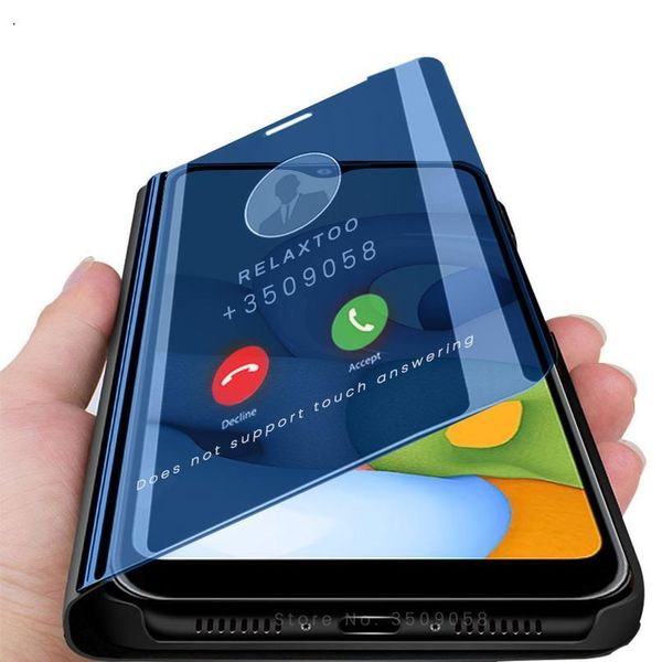 

for samsung a01 case smart mirror case for galaxy a01 a 01 2020 sm-a015f/ds 5.7'' phone stand book coque fundas sa bbycut