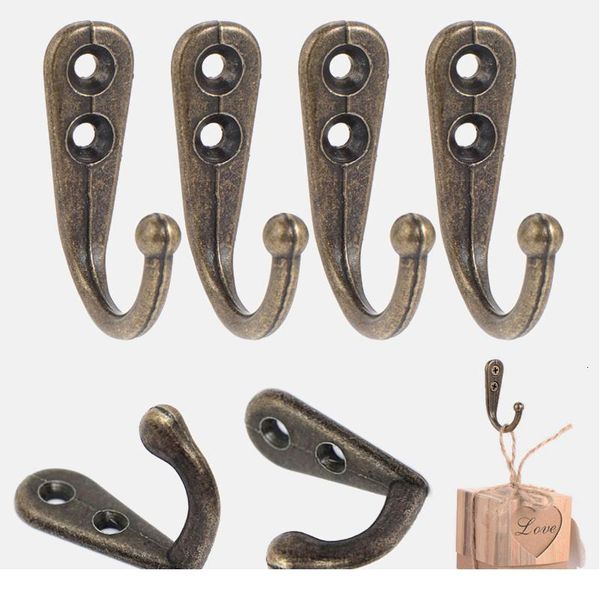 

10 pcs single prong hook classical mini size key holder wall mounted retro cloth hanger for hats towels keys room o bbynba
