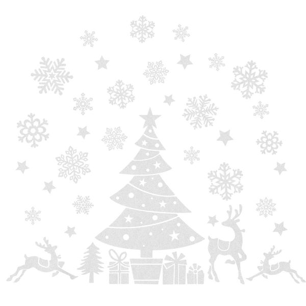 

3 листов рождество окна цепляется серебряный порошок xmas дерево снежинки стекло двери наклейки домашнее украшение jlllgv ffshop2001